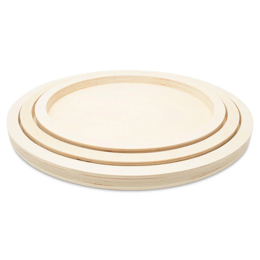 Large Round Cradled Canvas, Set of 3 - Image 3