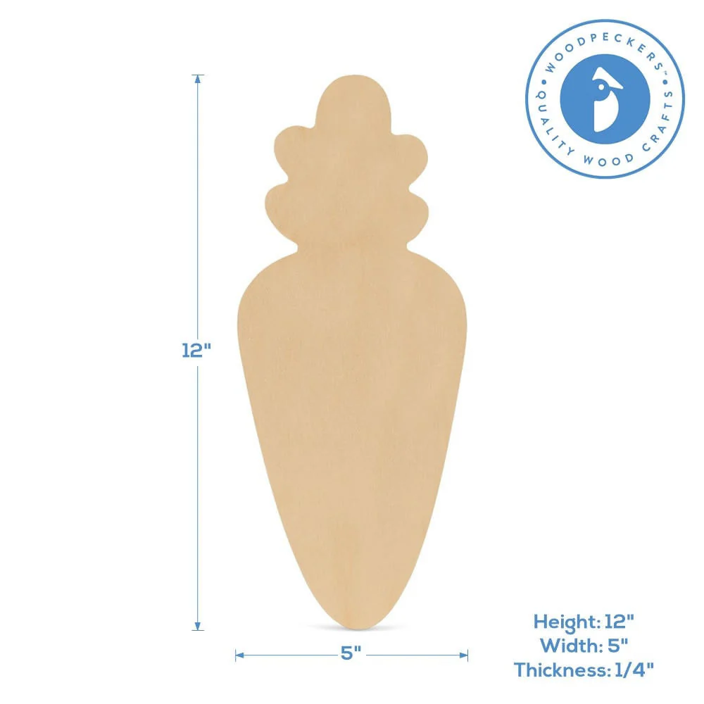 Wood Carrot Cutout, Large, 12" x 5" - Image 4