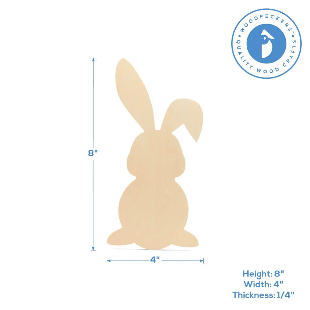Wood Easter Bunny Cutout Medium, 8" x 4" - Image 4